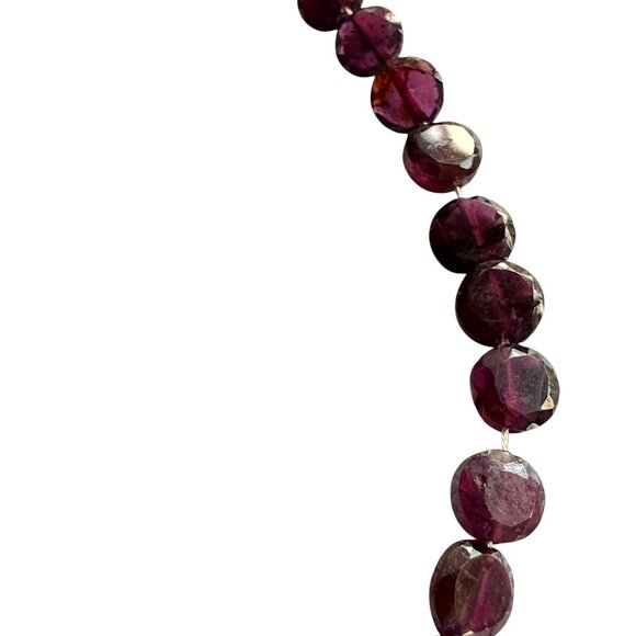 VTG Handmade Genuine Tested Red Garnet Coin Beads Stones Bracelet Lobster Clasp - Picture 3 of 6